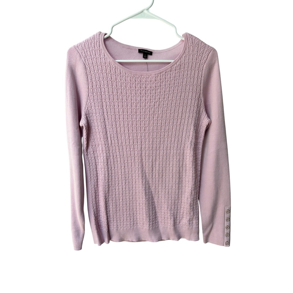 Talbots Womens Cable Knit Button Cuff Long Sleeve Sweater - Size S BNWT $89.50